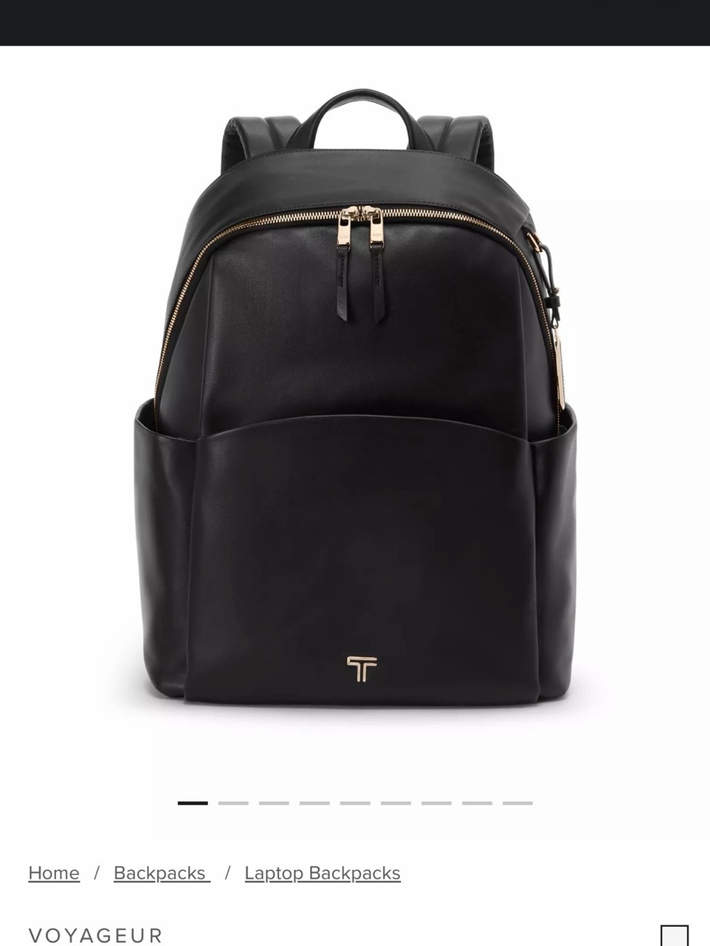 TUMI BLACK LEATHER VOYAGEUR LARGE  RAINA